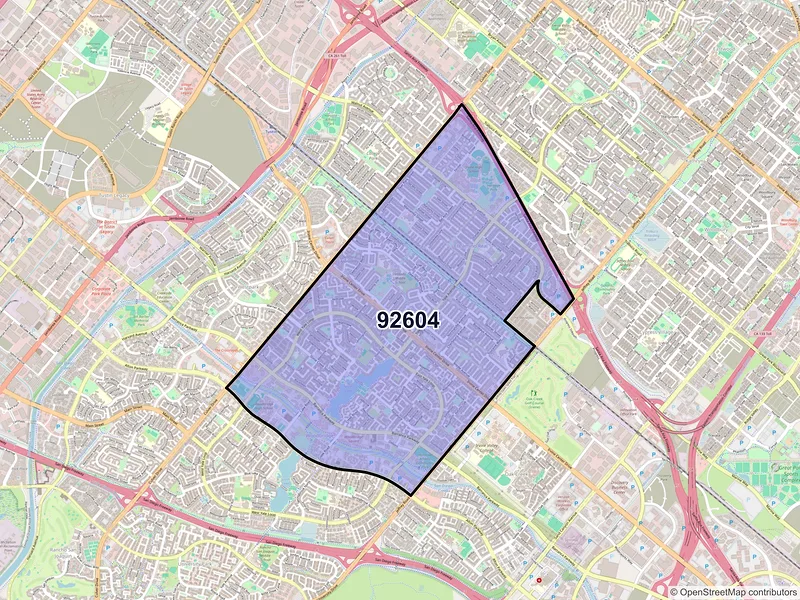Map of ZIP Code 92604 — Irvine, CA