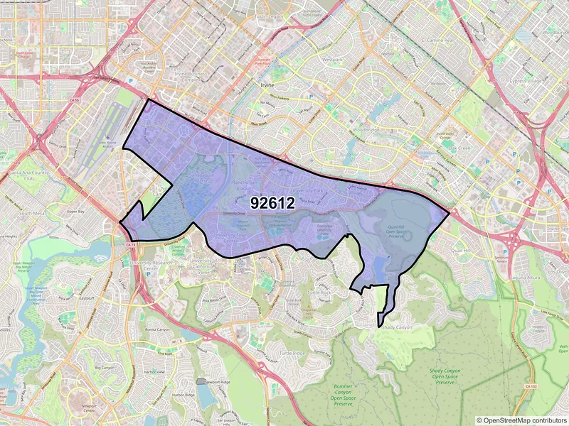 Map of ZIP Code 92612 — Irvine, CA