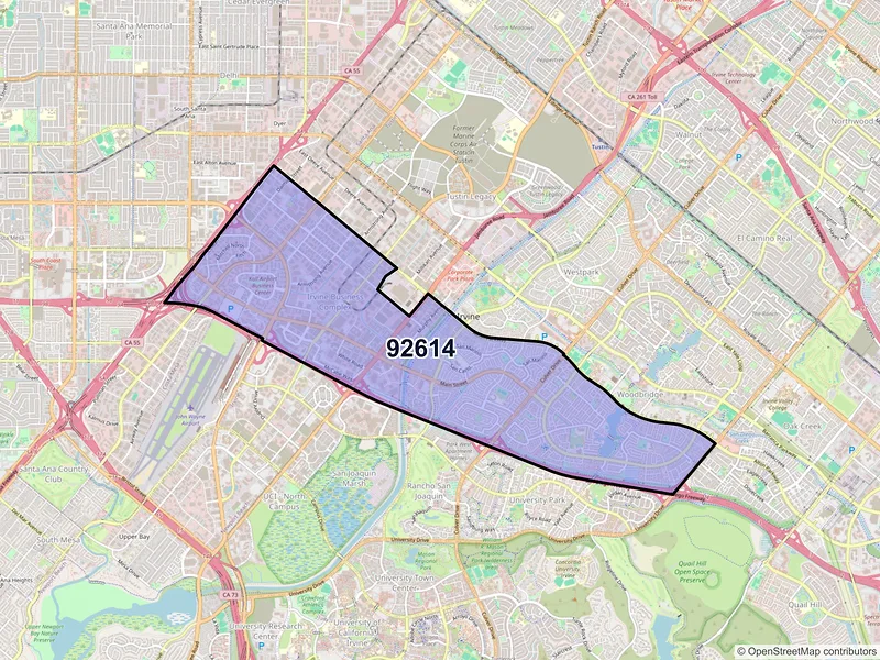 Map of ZIP Code 92614 — Irvine, CA