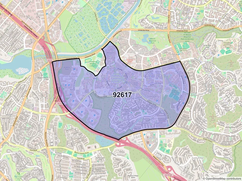 Map of ZIP Code 92617 — Irvine, CA