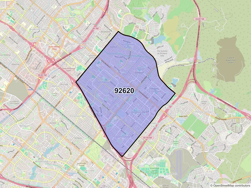 Map of ZIP Code 92620 — Irvine, CA
