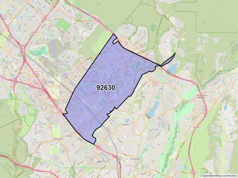 Map of ZIP Code 92630 — Lake Forest, CA