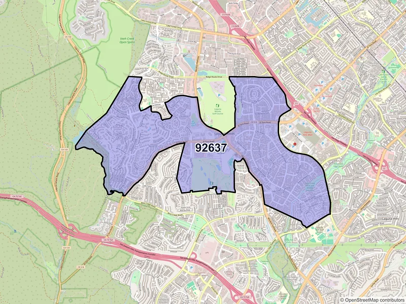 Map of ZIP Code 92637 — Laguna Woods, CA