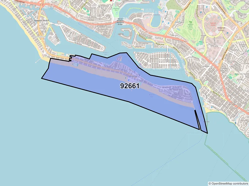 Map of ZIP Code 92661 — Newport Beach, CA