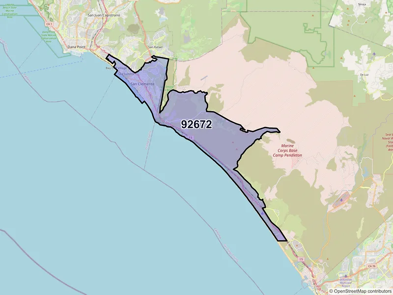 Map of ZIP Code 92672 — San Clemente, CA