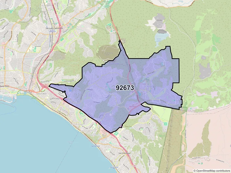 Map of ZIP Code 92673 — San Clemente, CA