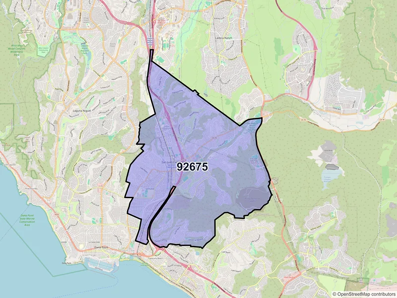 Map of ZIP Code 92675 — San Juan Capistrano, CA
