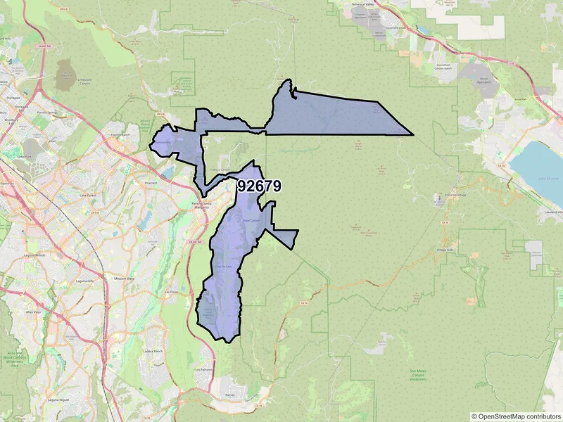 Map of ZIP Code 92679 — Trabuco Canyon, CA