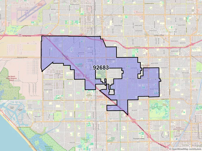 Map of ZIP Code 92683 — Westminster, CA