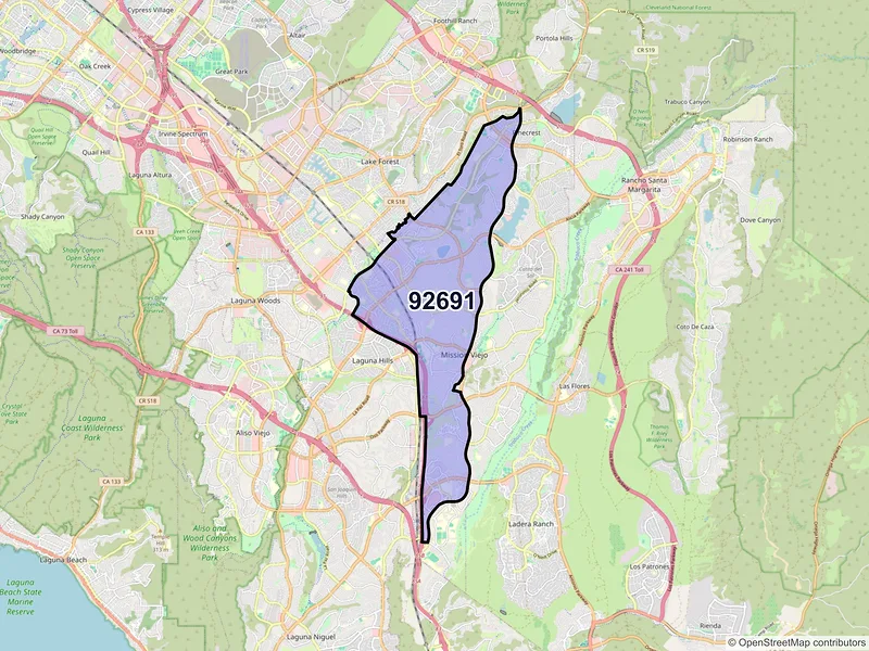 Map of ZIP Code 92691 — Mission Viejo, CA