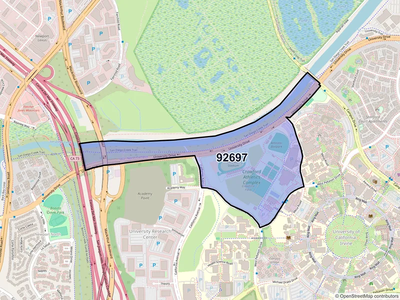 Map of ZIP Code 92697 — Irvine, CA