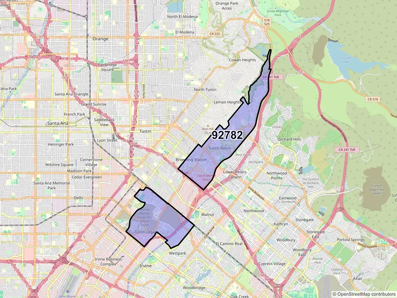 Map of ZIP Code 92782 — Tustin, CA