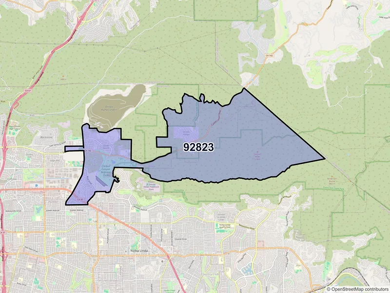 Map of ZIP Code 92823 — Brea, CA