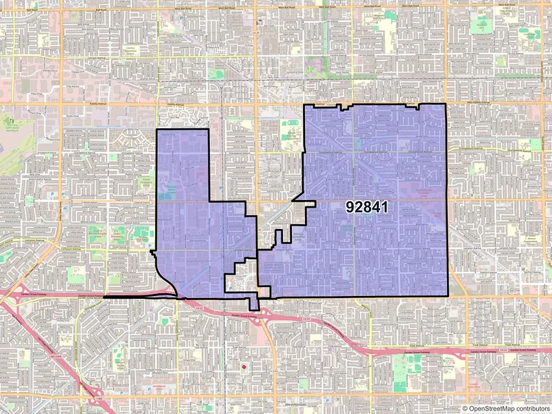 Map of ZIP Code 92841 — Garden Grove, CA