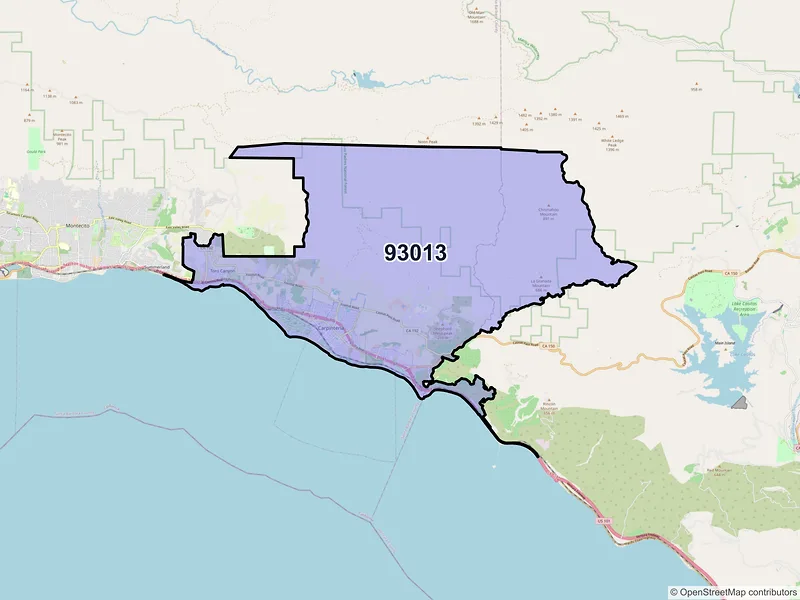 Map of ZIP Code 93013 — Carpinteria, CA