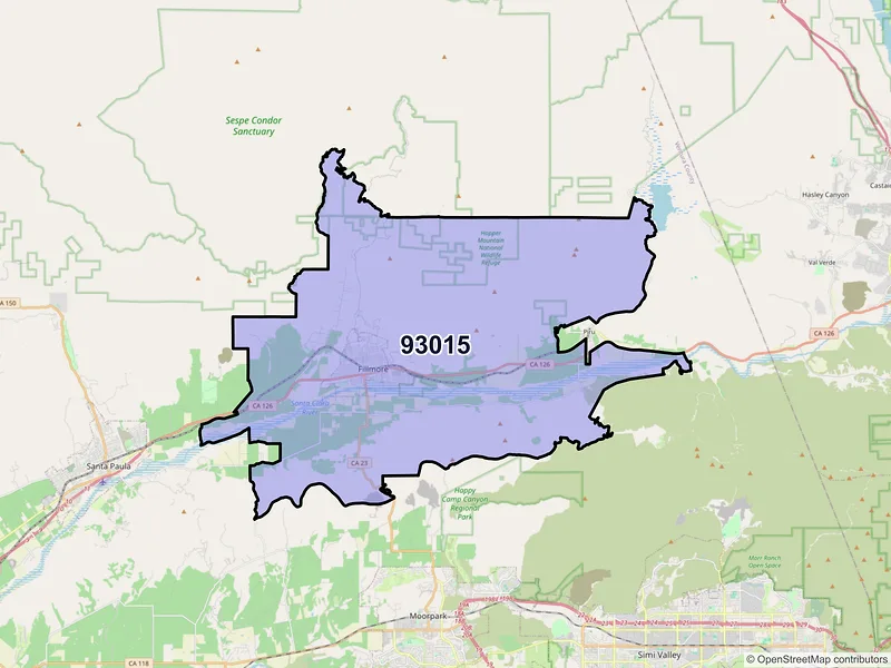 Map of ZIP Code 93015 — Fillmore, CA