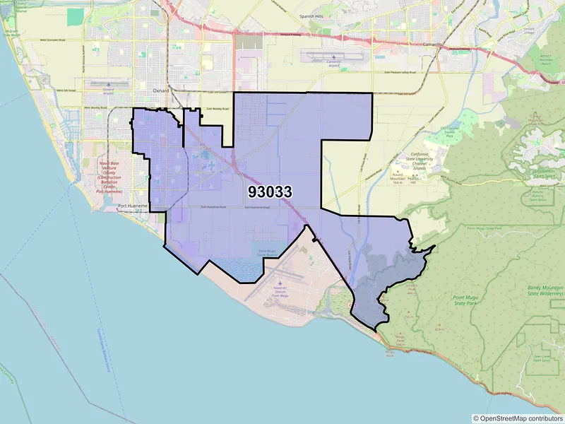 Map of ZIP Code 93033 — Oxnard, CA
