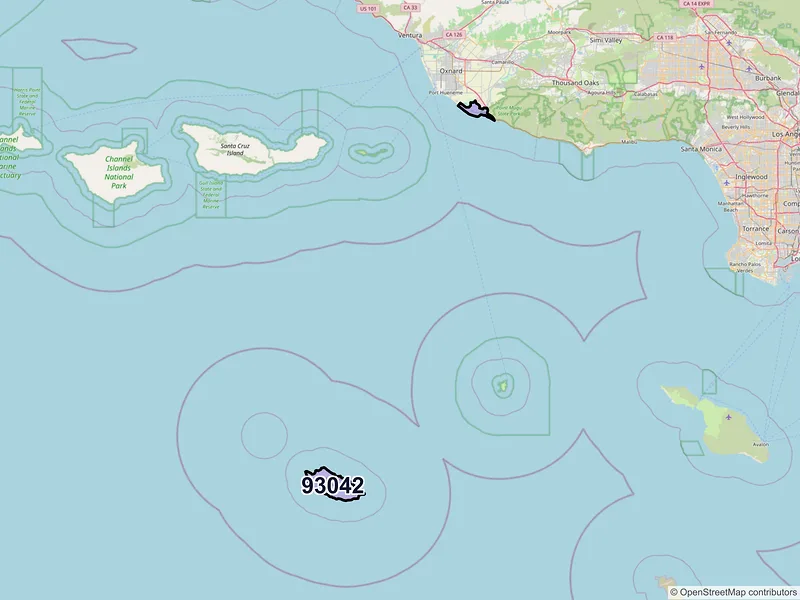 Map of ZIP Code 93042 — Point Mugu NAWC, CA