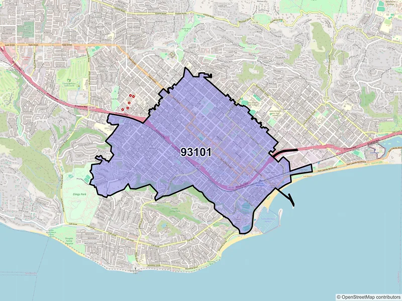 Map of ZIP Code 93101 — Santa Barbara, CA