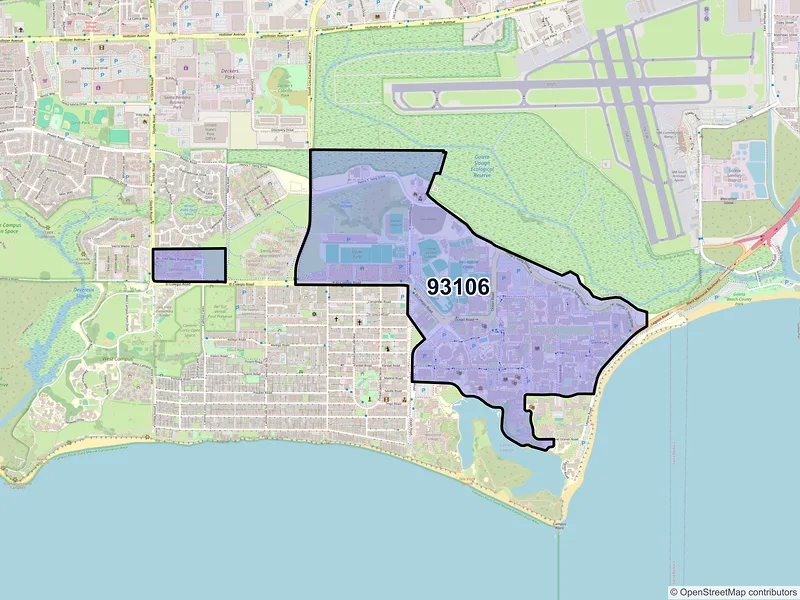 Map of ZIP Code 93106 — Santa Barbara, CA