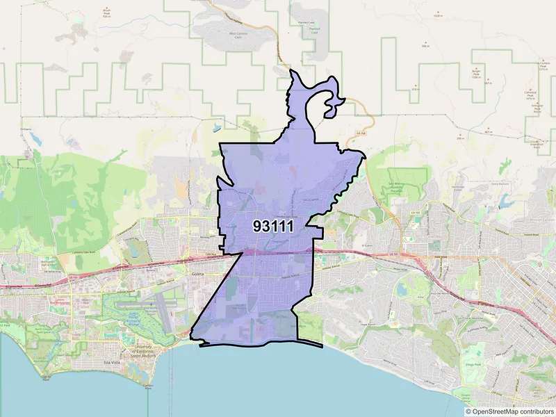 Map of ZIP Code 93111 — Santa Barbara, CA