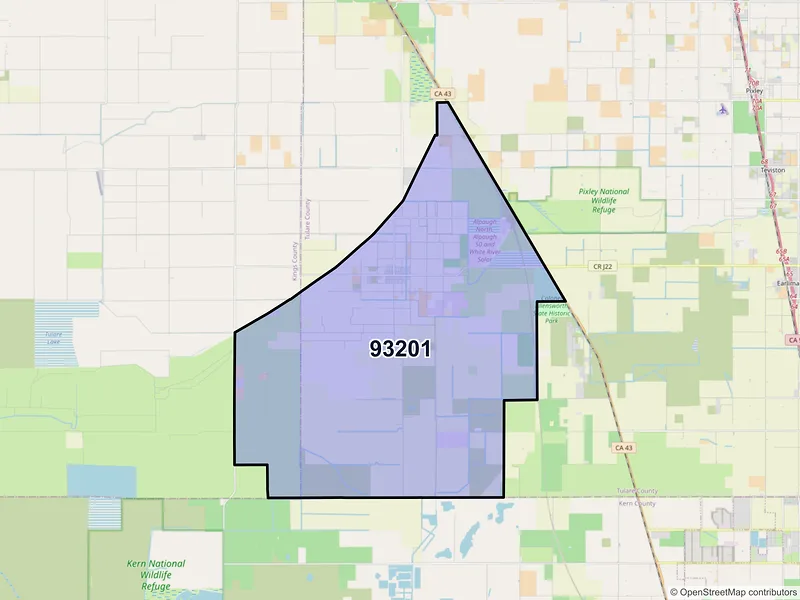 Map of Alpaugh, California and ZIP codes