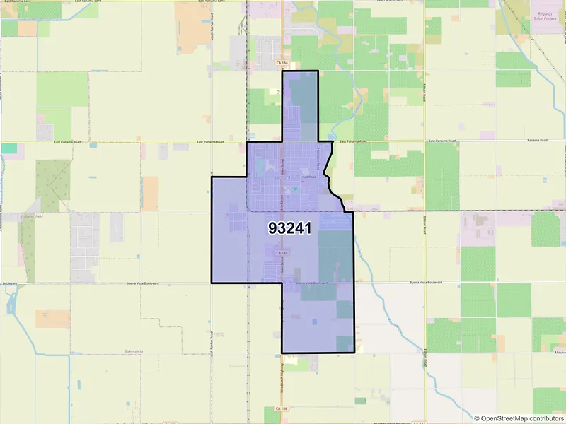 Map of ZIP Code 93241 — Lamont, CA