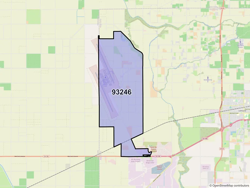Map of ZIP Code 93246 — Lemoore, CA