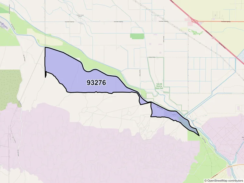 Map of Tupman, California and ZIP codes