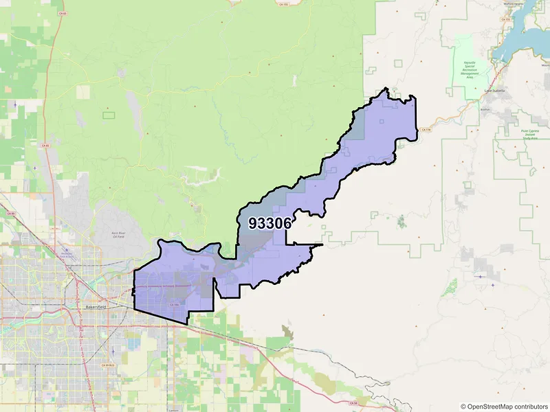 Map of ZIP Code 93306 — Bakersfield, CA