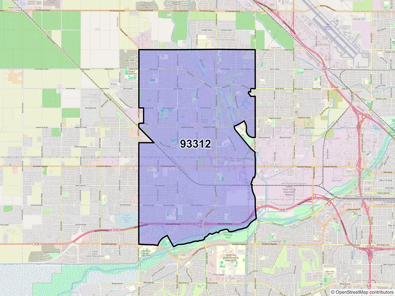 Map of ZIP Code 93312 — Bakersfield, CA