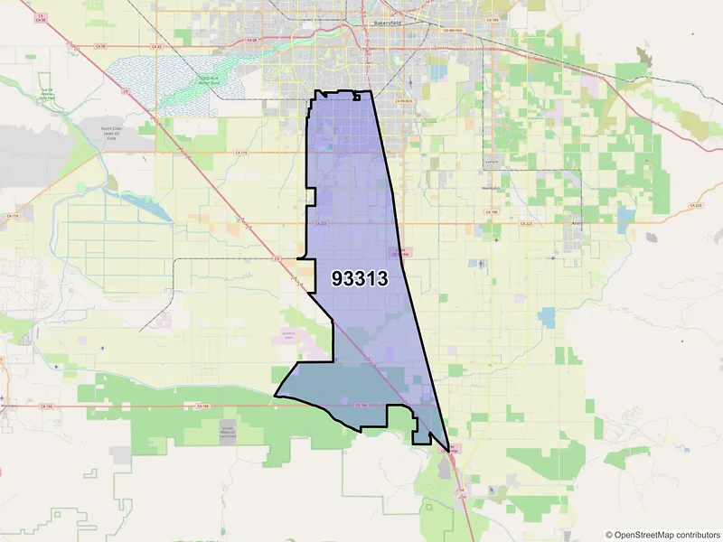 Map of ZIP Code 93313 — Bakersfield, CA