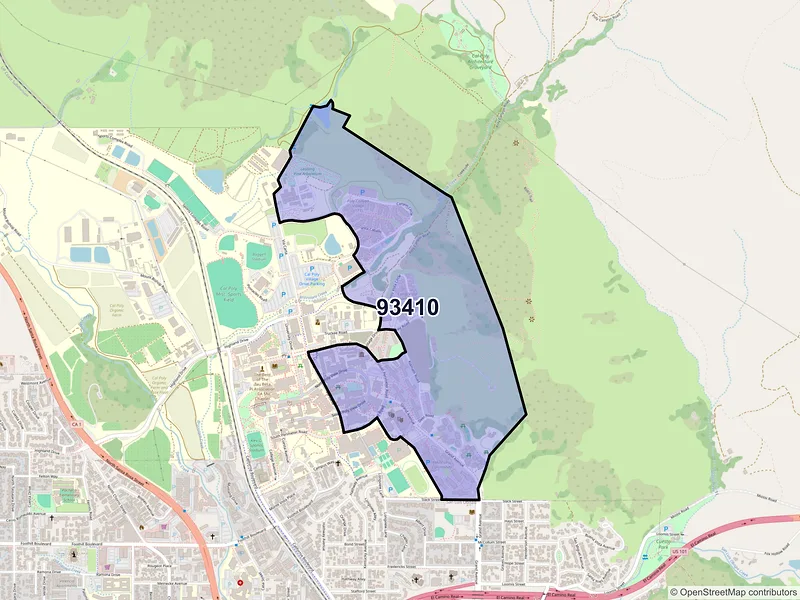 Map of ZIP Code 93410 — San Luis Obispo, CA