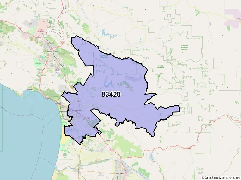 Map of ZIP Code 93420 — Arroyo Grande, CA