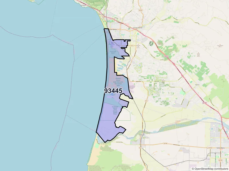 Map of ZIP Code 93445 — Oceano, CA