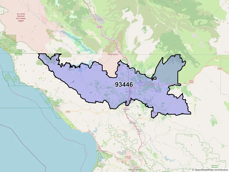Map of ZIP Code 93446 — Paso Robles, CA