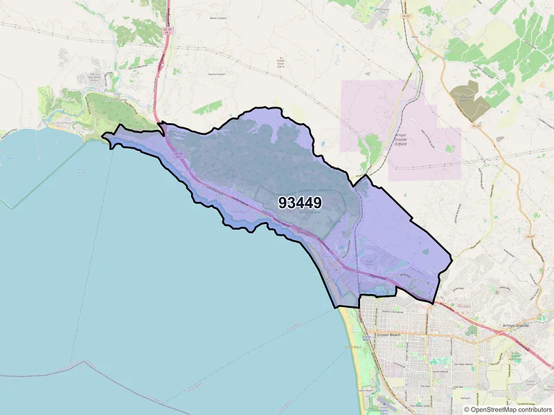 Map of ZIP Code 93449 — Pismo Beach, CA