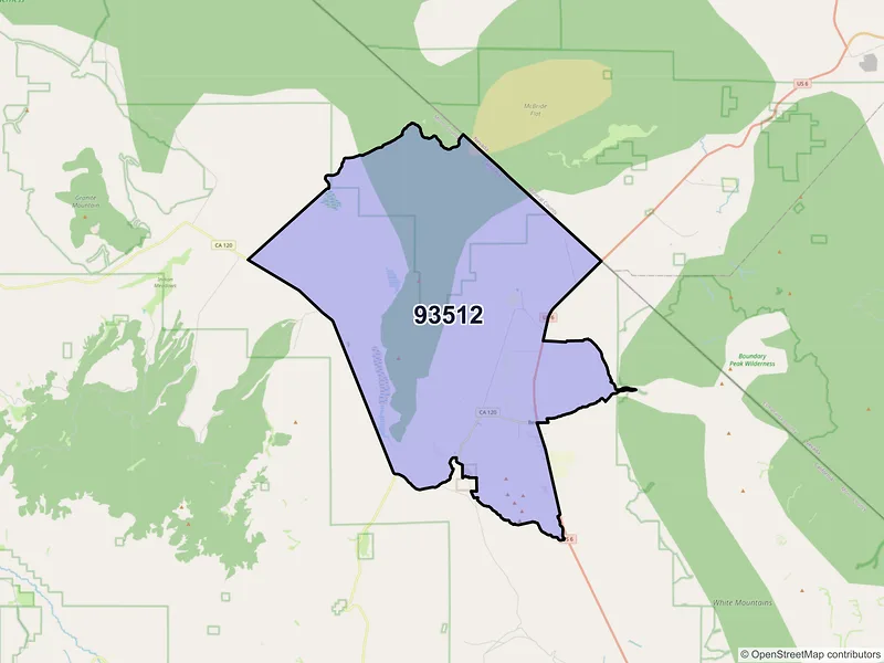 Map of ZIP Code 93512 — Benton, CA