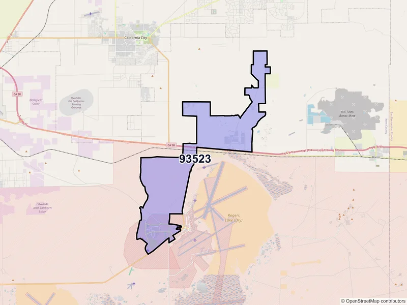 Map of ZIP Code 93523 — Edwards, CA