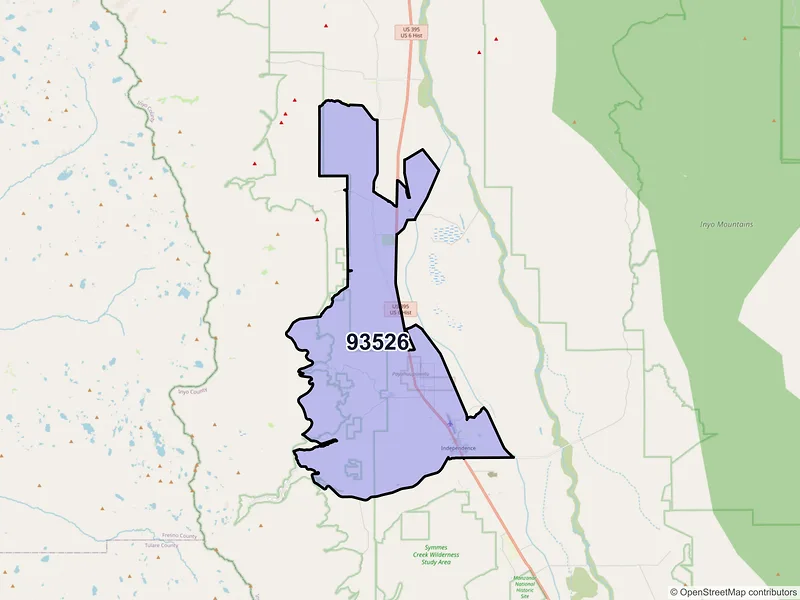 Map of ZIP Code 93526 — Independence, CA