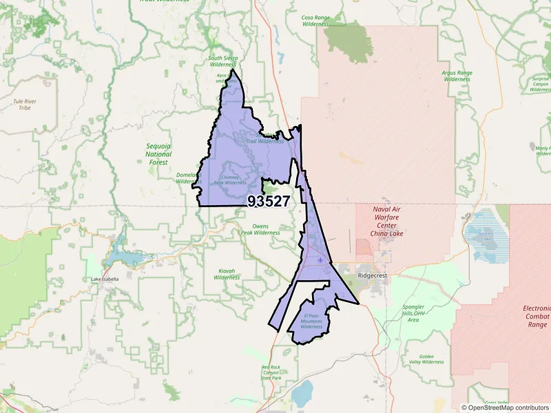 Map of ZIP Code 93527 — Inyokern, CA