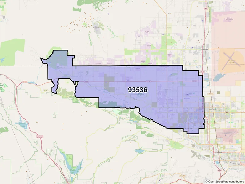 Map of ZIP Code 93536 — Lancaster, CA