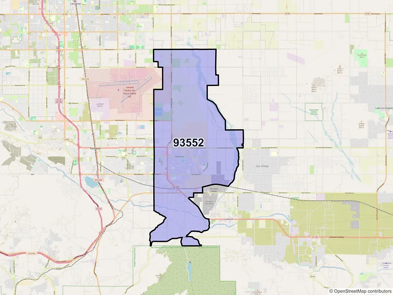 Map of ZIP Code 93552 — Palmdale, CA