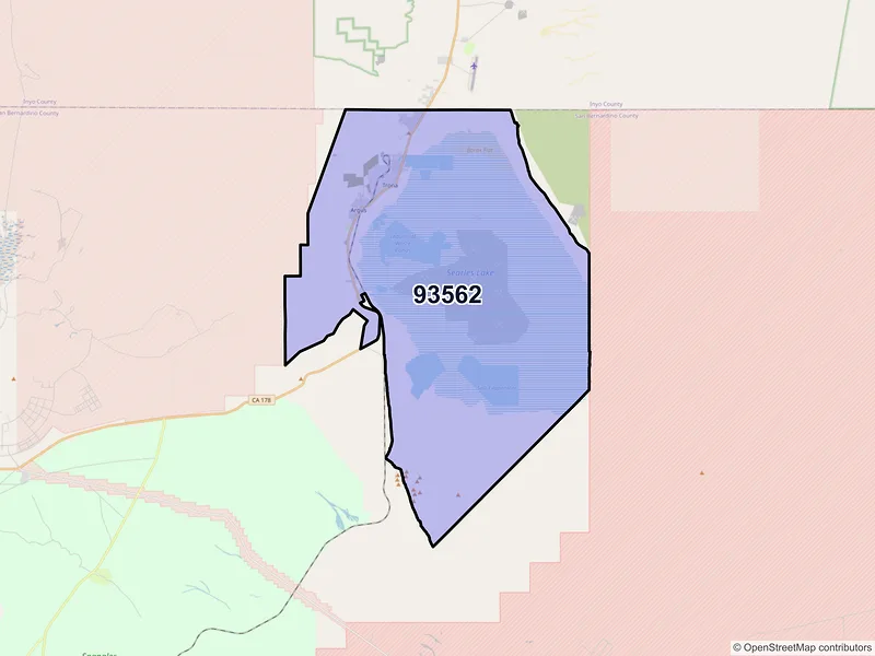 Map of ZIP Code 93562 — Trona, CA