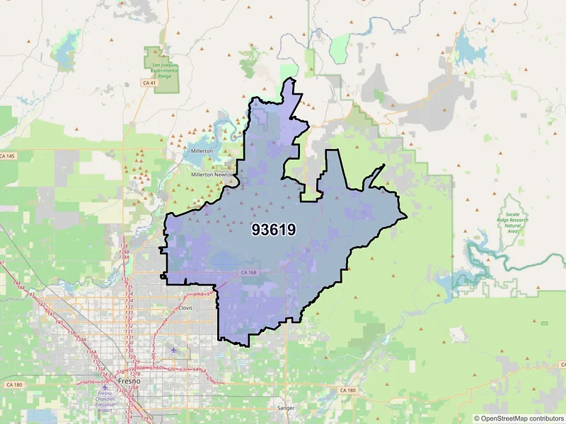 Map of ZIP Code 93619 — Clovis, CA
