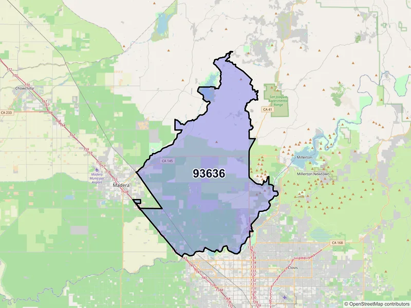 Map of ZIP Code 93636 — Madera, CA
