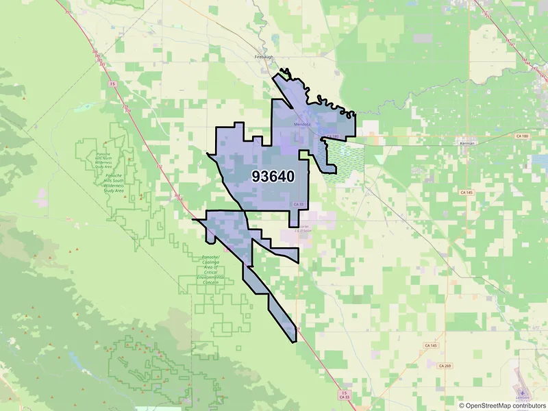 Map of ZIP Code 93640 — Mendota, CA