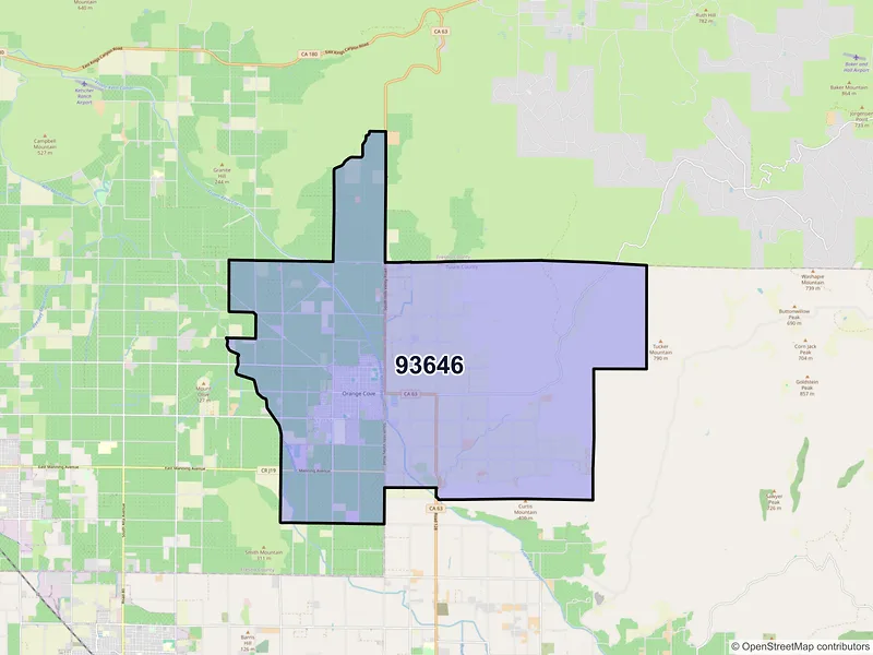 Map of ZIP Code 93646 — Orange Cove, CA