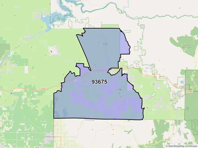 Map of ZIP Code 93675 — Squaw Valley, CA