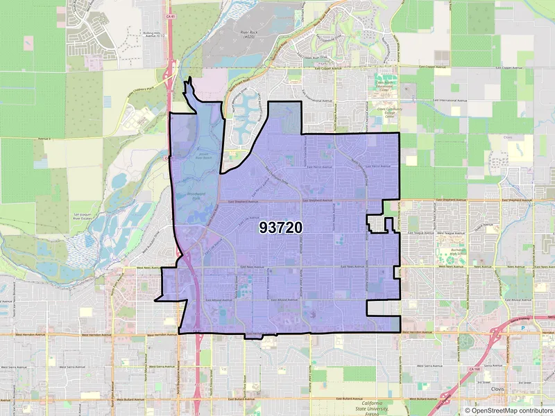Map of ZIP Code 93720 — Fresno, CA